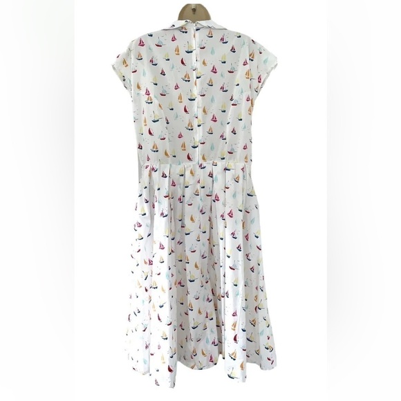 UNIQUE VINTAGE Woman’s Sz XL 14 50s Style Wilson Swing Dress Sailboat Print - Picture 4 of 9